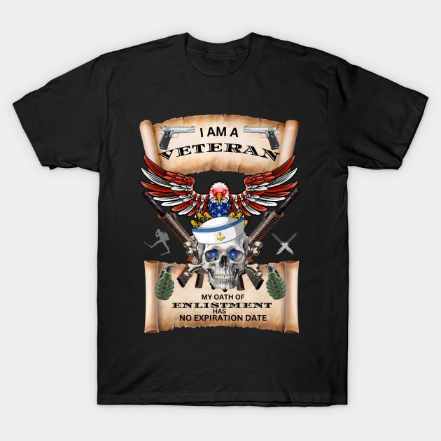 Navy Veteran T-Shirt by Spacetrap